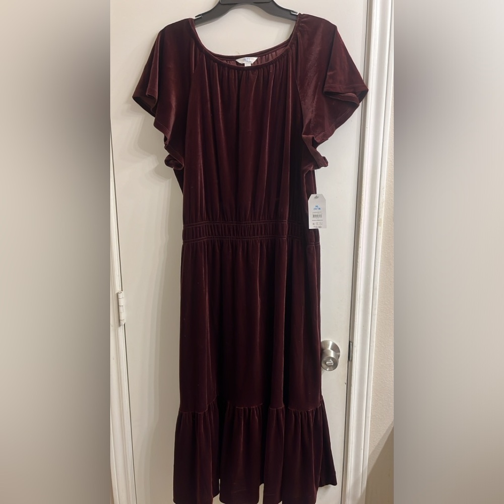 Burgandy Dress velvet